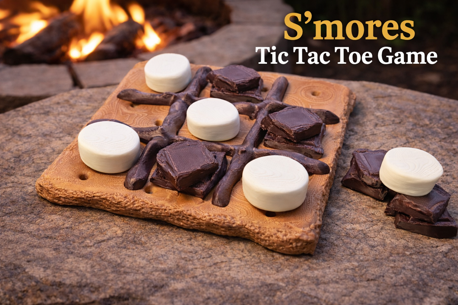 3D Printed S'mores Tic Tac Toe Game